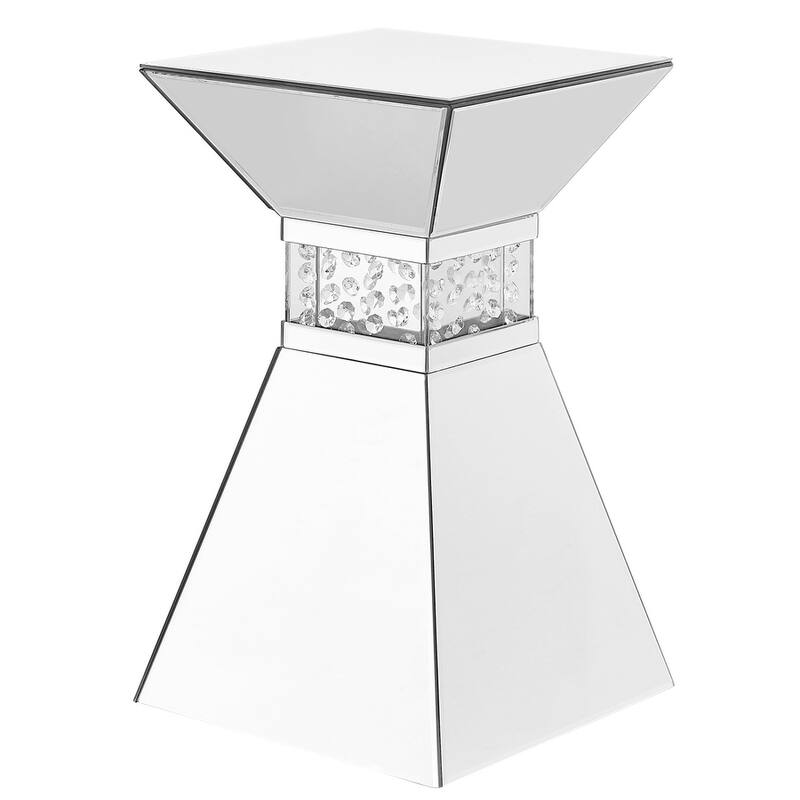 12 inch Crystal End Table in Clear Mirror Finish