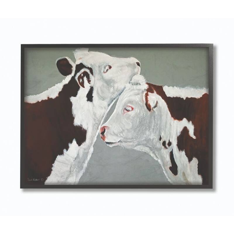 Stupell Cow Couple Green and Brown Painting, 11 x 14, Proudly Made in USA - Multi-Color