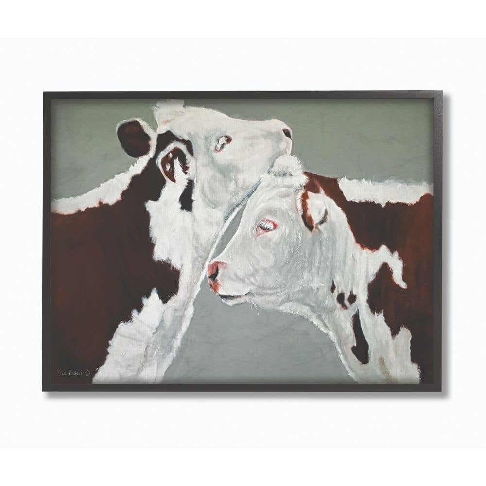 Stupell Cow Couple Green and Brown Painting, 11 x 14, Proudly Made in USA - Multi-Color