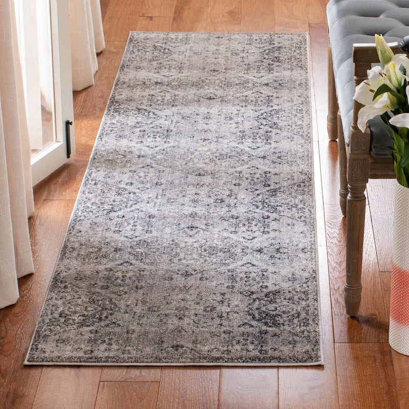 SAFAVIEH Vintage Boho Persian Maki Oriental Polyester Rug with - 2'2" x 12' Runner - Grey