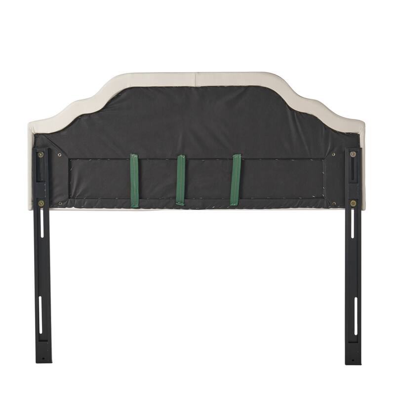 Tufted Upholstered Headboard Queen Size, Solid Wood Head Board with Durable Metal Legs