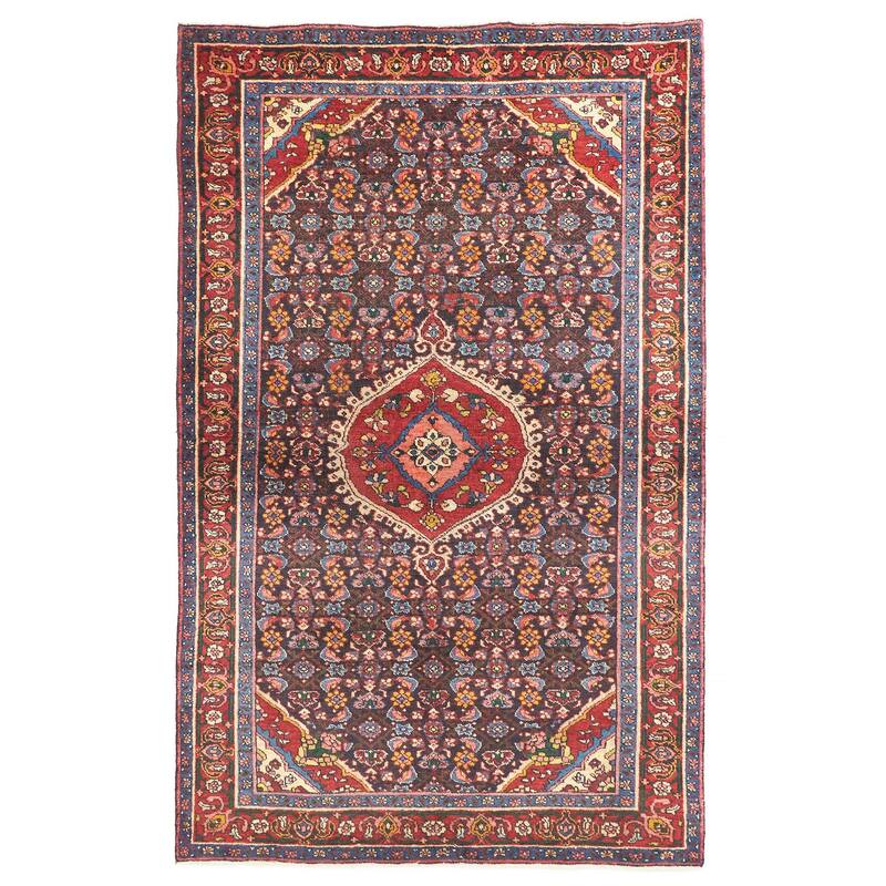 ECARPETGALLERY Hand-knotted Anatolian Vintage Dark Navy Wool Rug - 4'2 x 6'9