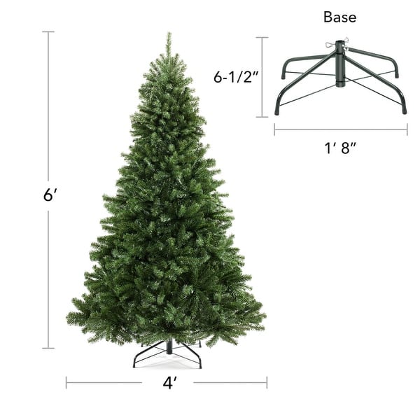 dimension image slide 2 of 4, Realistic Green Spruce Artificial Christmas Tree with Stand
