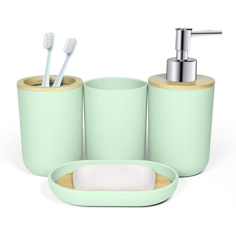Green Bathroom Accessories Set Bed Bath & Beyond 39689942