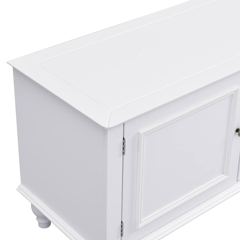 70.9"TV Stand for TVs up to 80 Inches, Entertainment Center with Open Compartment, 2 Drawers, 2 Cabinets and 5 Solid Legs
