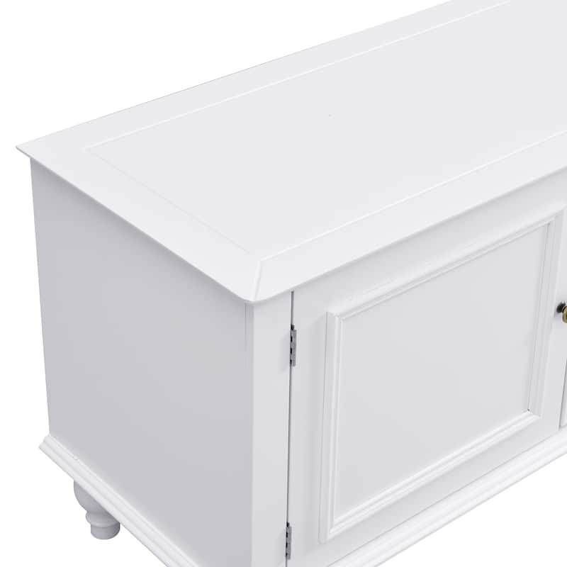 Modern TV Stand Entertainment Center for TVs up to 80 Inches, TV Console Table Media Storage Cabinet with 2 Drawers