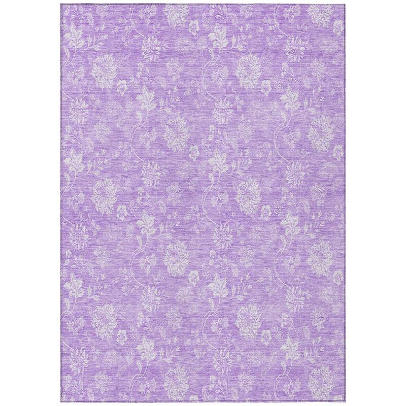 Machine Washable Indoor/ Outdoor Chantille Casual Floral Farmhouse Rug