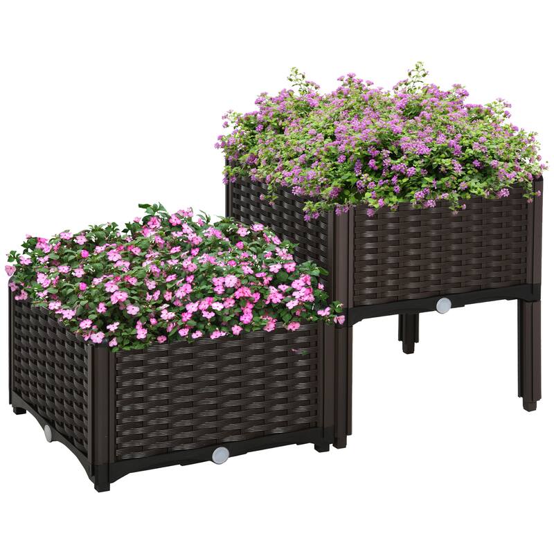 Outsunny 2 Piece Raised Garden Bed with Legs