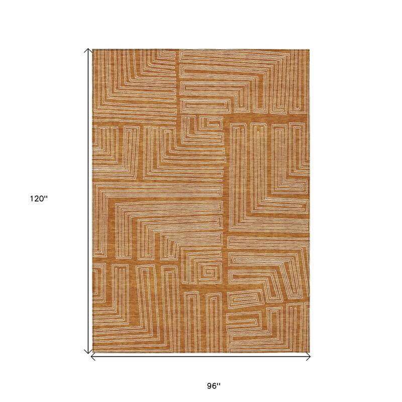 HomeRoots Geometric Transitional Rectangle Outdoor Rug