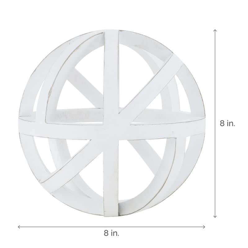 Elements White Open Weave Orb, 8 Inch