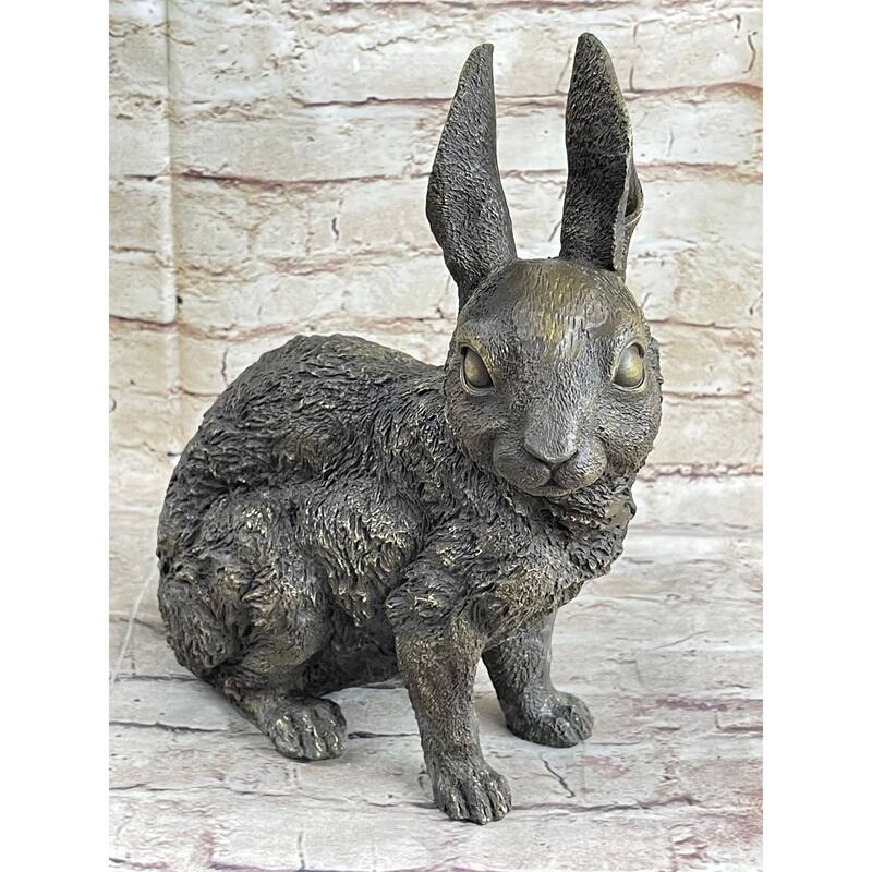 Hot Cast Bronze Bunny Imitative Rabbit Sculpture Statue Figure Figurine By Milo 13 Inches X 12 Inches