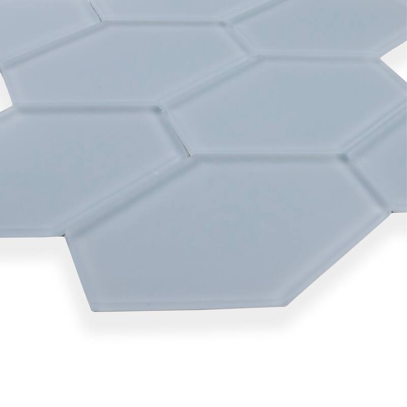 Long Hex 11 in. x 11 in. Glass Mesh-Mounted Mosaic Tile