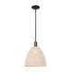 preview thumbnail 14 of 21, Innovations Lighting Downtown Urban - Natural Ballston Dome - 1 Light 12" Stem Hung Mini Pendant Natural Shade/Oil Rubbed Bronze