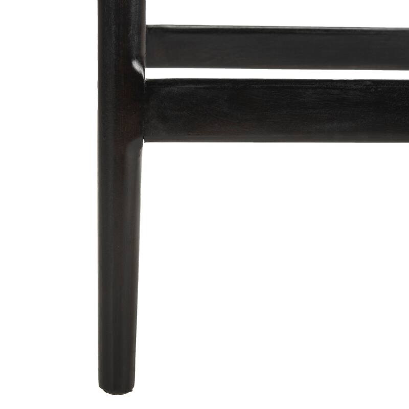 SAFAVIEH Cune 28.8 Inch Woven Dining Darin Black/ Black Cushion Bar Stool - 15.8" x 20.5" x 38.8" - 16Wx21Dx39H