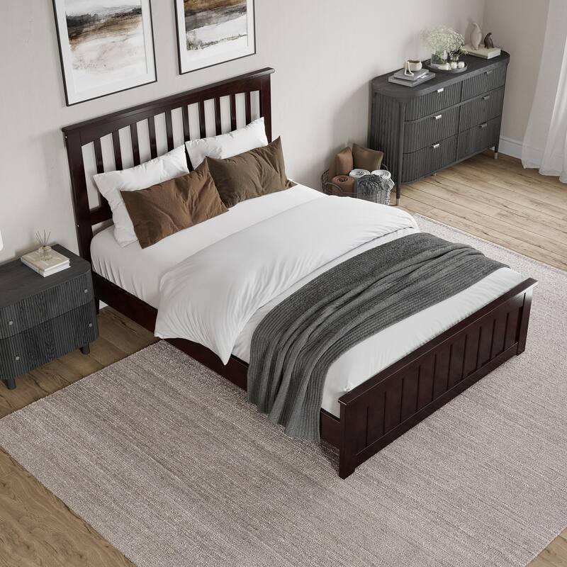 Becket Solid Wood Low Profile Platform Bed with Matching Footboard