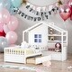 preview thumbnail 2 of 21, Modern Twin Size Kids Platform Bed House Bed with Sofa with Two Drawers and Storage Shelf