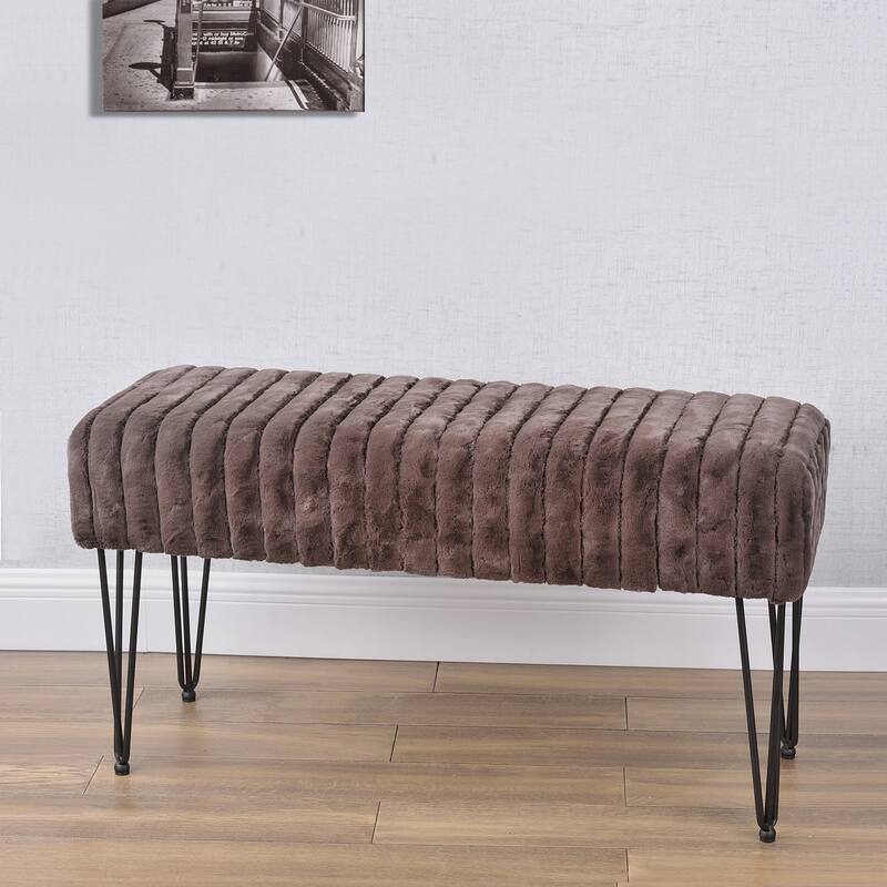 Serenta SuperMink Fauxfur Ottoman Bench