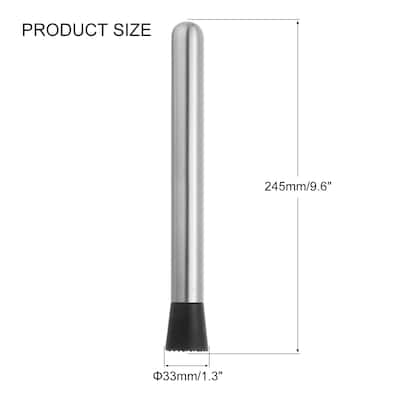 10inch Stainless Steel Cocktail Muddler Bar Muddler Bar Tools for Cocktails - Silver