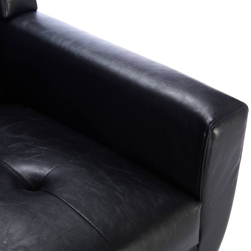 PU Accent Chair with Curved Back