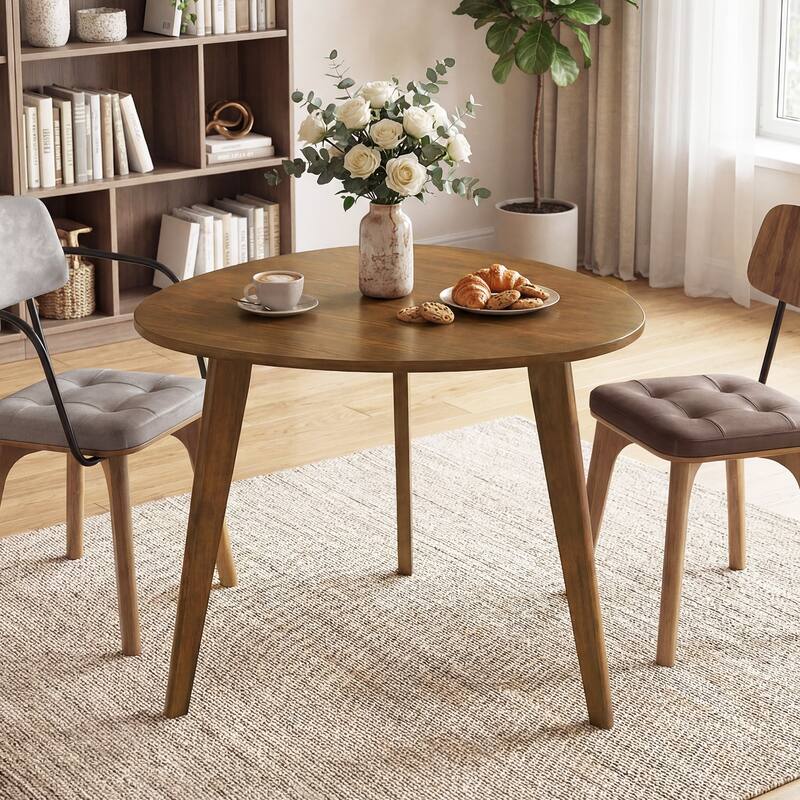 Gymax 35.5'' Triangle Dining Table Farmhouse Kitchen Table w/ Solid