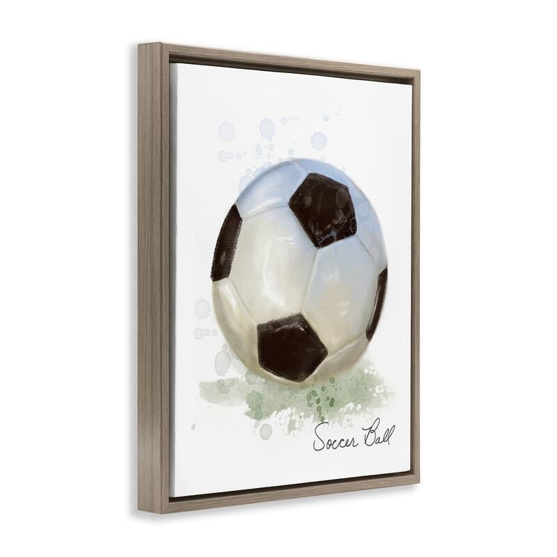 Stupell Soft Pastel Soccer Ball Framed Floater Canvas Wall Art Design By Matthew Piotrowicz