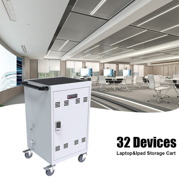 Mobile Charging Cart and for Tablets Laptops Bed Bath