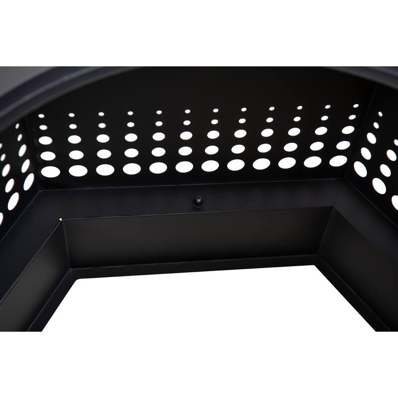 Sunjoy 28 In Smokeless Fire Pit Wood Burning Fireplace with Removable Ash Pan and Fire Poker - N/A