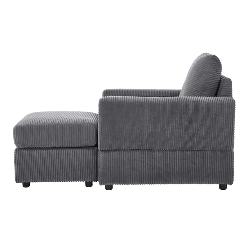 GDFStudio Classic Corduroy Club Chair with Ottoman