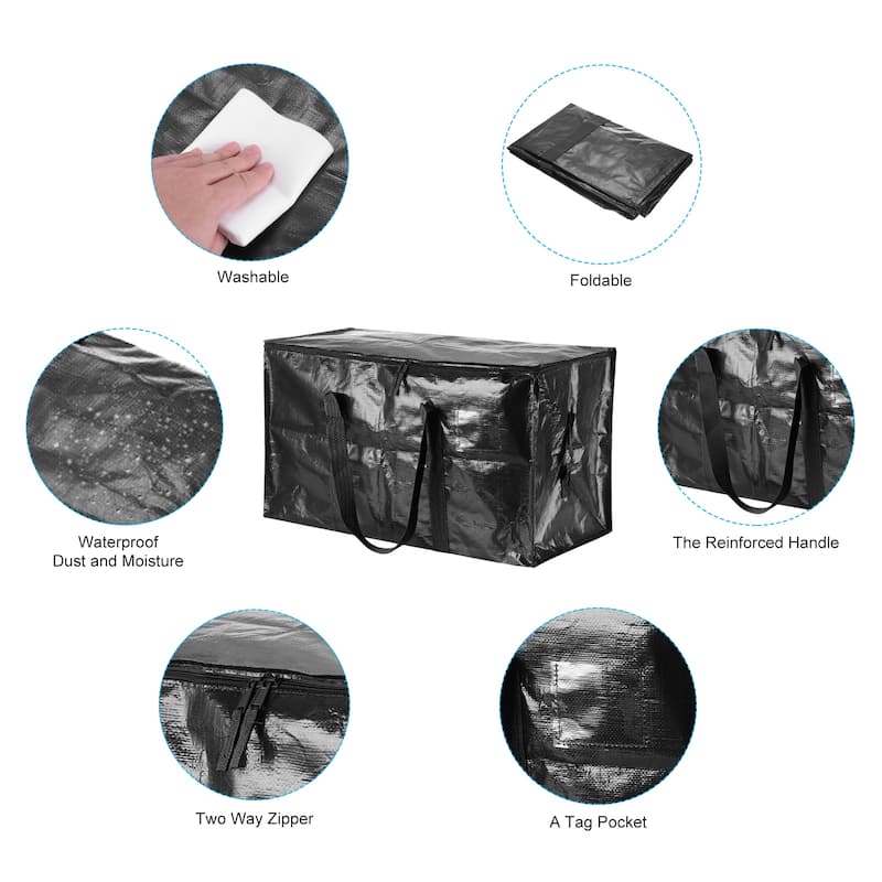 8 Pcs Extra Large Moving Bags with Handles and Zipper