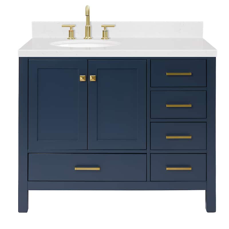 Ariel A042SLCQOVO Cambridge 42" Free Standing Single Basin Vanity Set - Midnight Blue