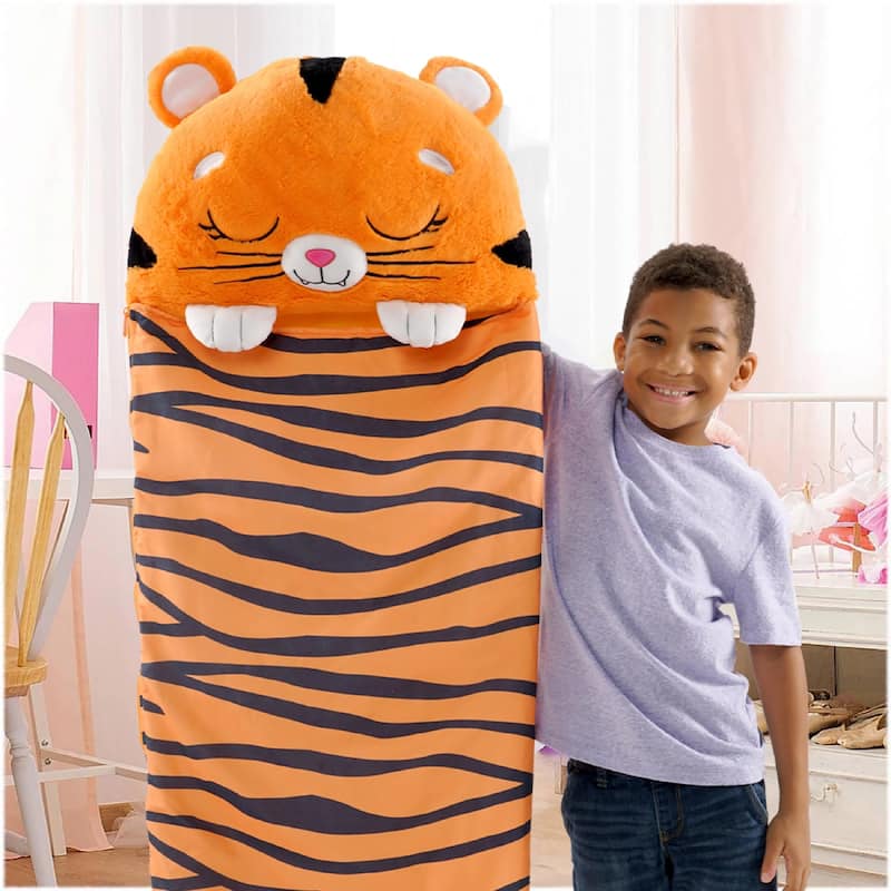 Happy Nappers: Pillow & Sleepy Sack: Medium - Tiger Tobi - 54 x 20",3+
