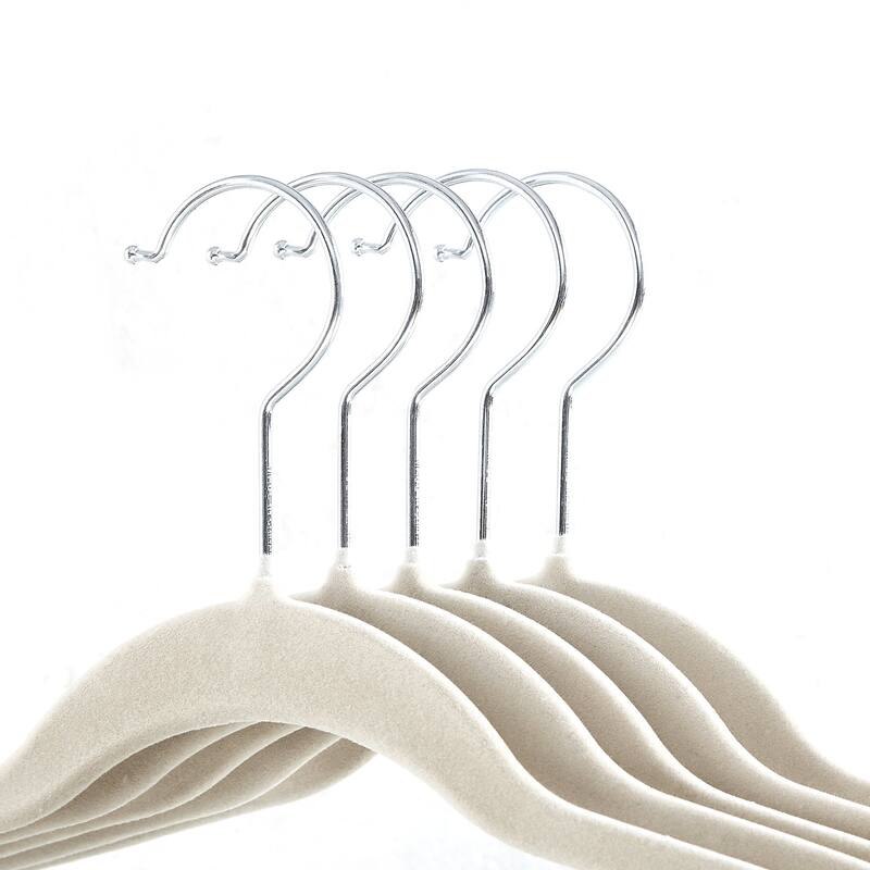 VECELO 20-Pack Pant Hangers (Black/Grey/Pink/Beige/Green) Clothes Hangers Non-slip Space-saving Clothes Hangers