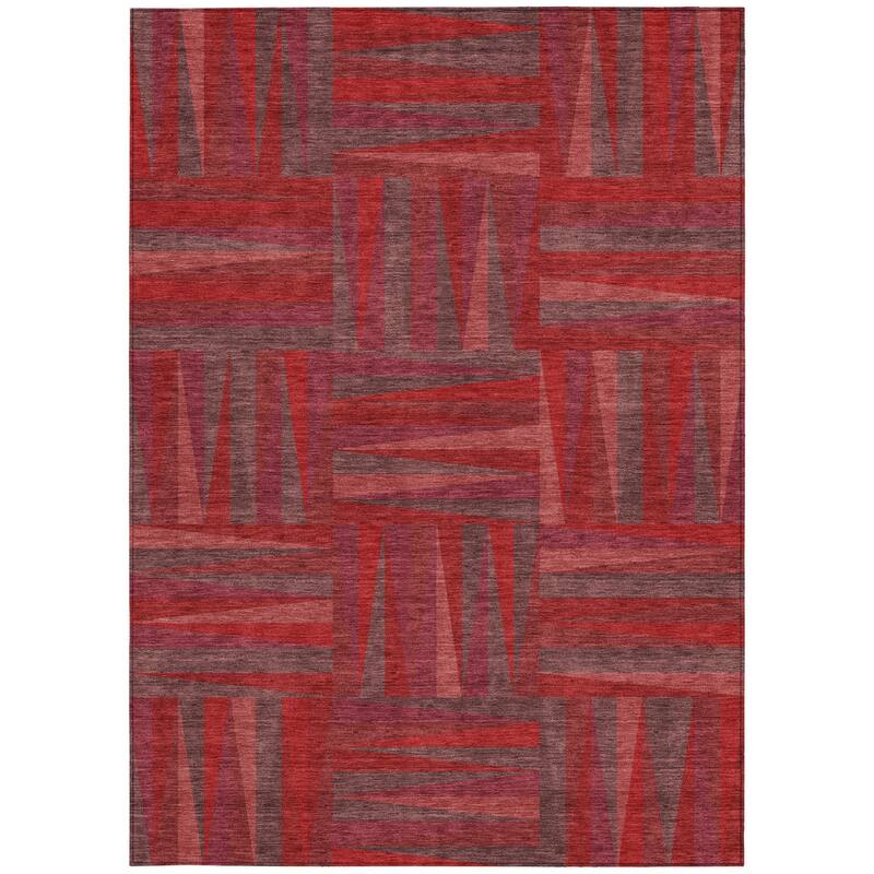 HomeRoots Geometric Transitional Rectangle Outdoor Rug