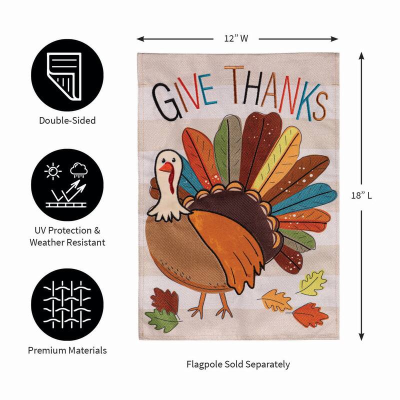 Tom Turkey Thanksgiving Burlap Garden Flag