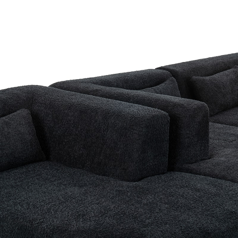 Merax 143.7" Upholstered Sofa Free-combined Sofa Couch