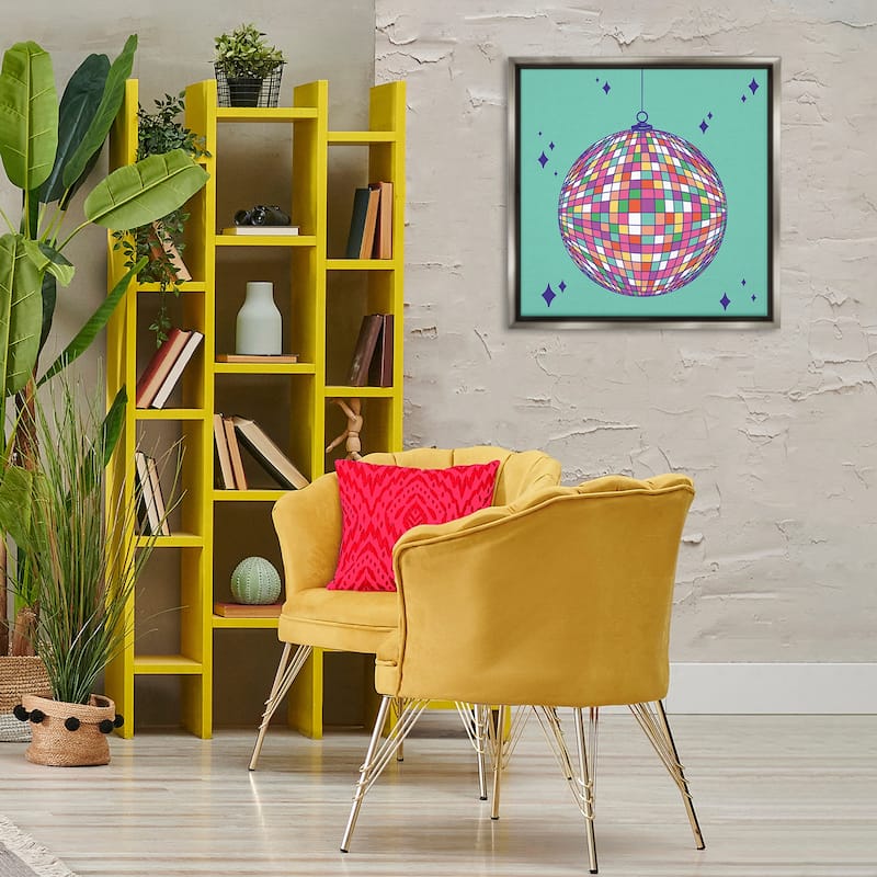 Stupell Geometric Modern Disco Ball Framed Floater Canvas Wall Art Design By Sazerelli Designs