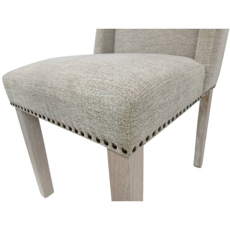 Fawn Upholstery Cushion Dining Chairs - 40" - Set of 2 - Beige