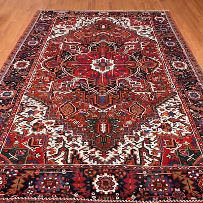 HERAT ORIENTAL Handmade Fine Persian Heriz Wool Rug - 7'7" x 11'3"