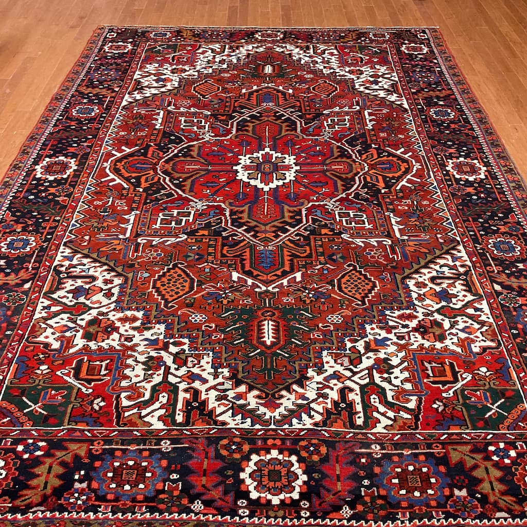 HERAT ORIENTAL Handmade Fine Persian Heriz Wool Rug - 7'7" x 11'3"