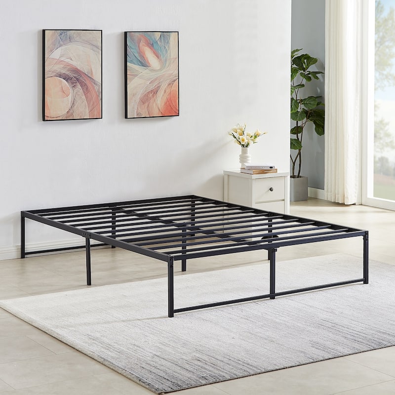 Javlergo 14-Inch Queen Size Metal Platform Bed Frame, No Box Spring Needed