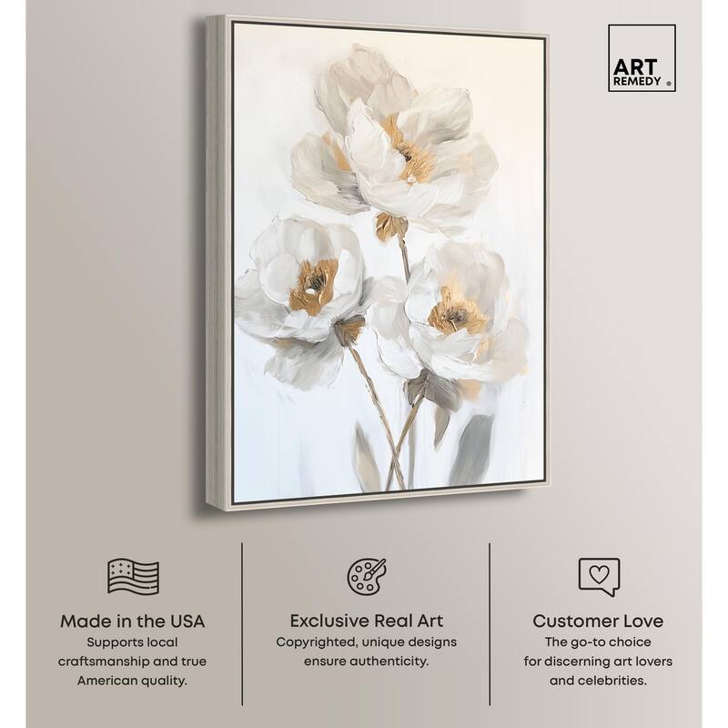 Silvered Flora II Canvas by Art Remedy