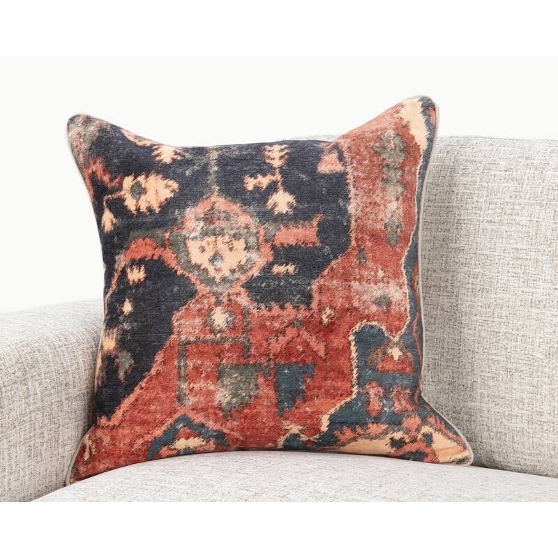 Villa by Classic Home Fairmount Fabric Blend Throw Pillow - Feather Down - Accent - Multicolor