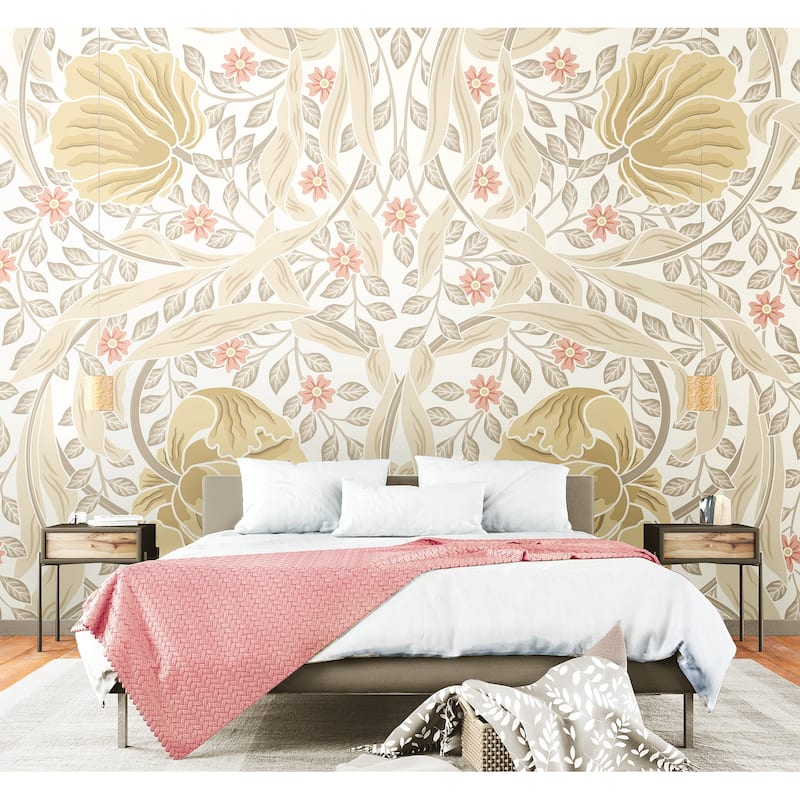 Brewster Origin Murals Flower Circle Light Yellow Wall Mural - N/A