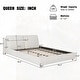 preview thumbnail 15 of 94, Upholstered Platform Bed with Curve-Shaped Design Headboard
