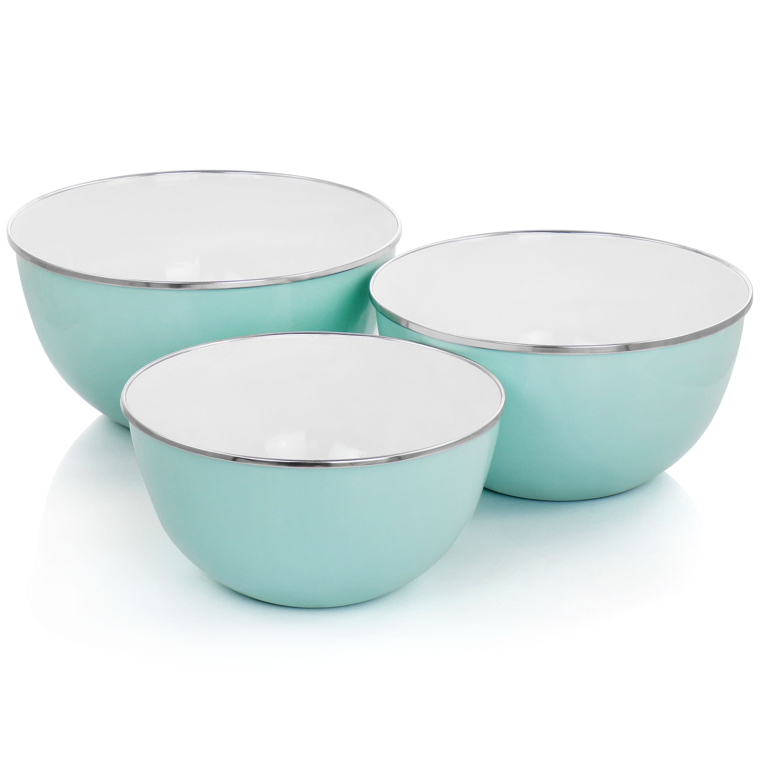 Martha Stewart Robindale 3.3 Quart Stoneware Mixing Bowls in Blue, Set of 2