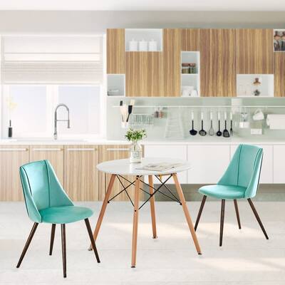 Sets of 2 velvet Modern Upholstered Side Dining Chair for Kitchen Living Room with Metal Legs, Lake Green Brand: Wonder Comfort