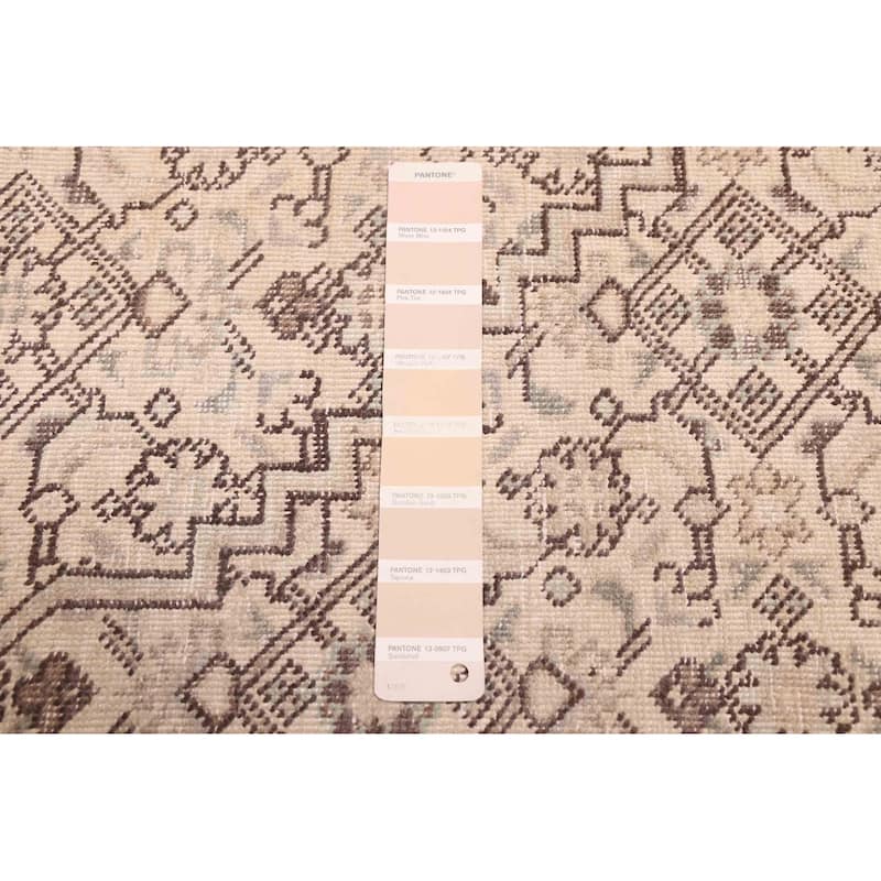 ECARPETGALLERY Hand-knotted Antalya Vintage Cream Wool Rug - 6'8 x 9'6