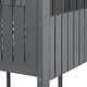 preview thumbnail 10 of 10, Full Over Full Wood Bunk Bed with Roof, Window, Guardrail, Ladder,Grey