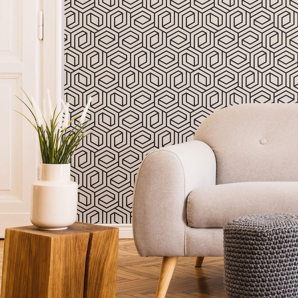 Interior Gray Geometric Pattern Wallpaper For Home