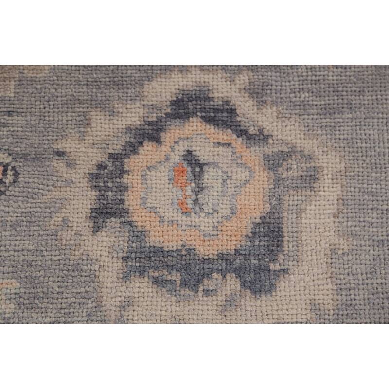 Hand Knotted Oriental 100% Wool Carpet Transitional All-Over Greys & Charcoal Oushak Area Rug - 12' 4'' X 8' 11''